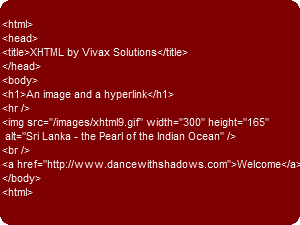 Xhtml image and hyperlink