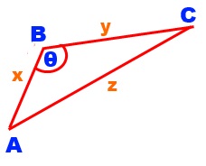 Dot product cosine rule