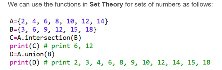 Python & set theory