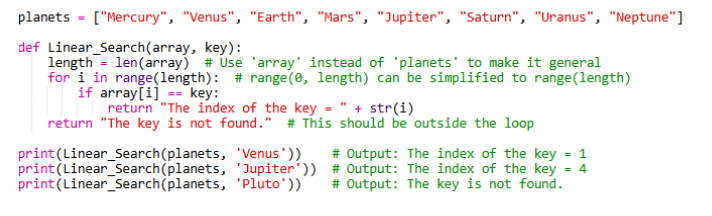 python linear search