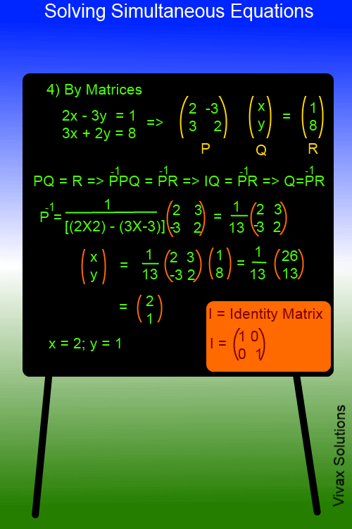 matrix method for simultaneous equations